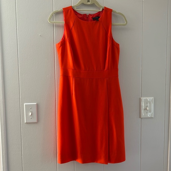 J. Crew Dresses & Skirts - J Crew petite coral dress. Kick pleat detail at hem.
Super cute on.